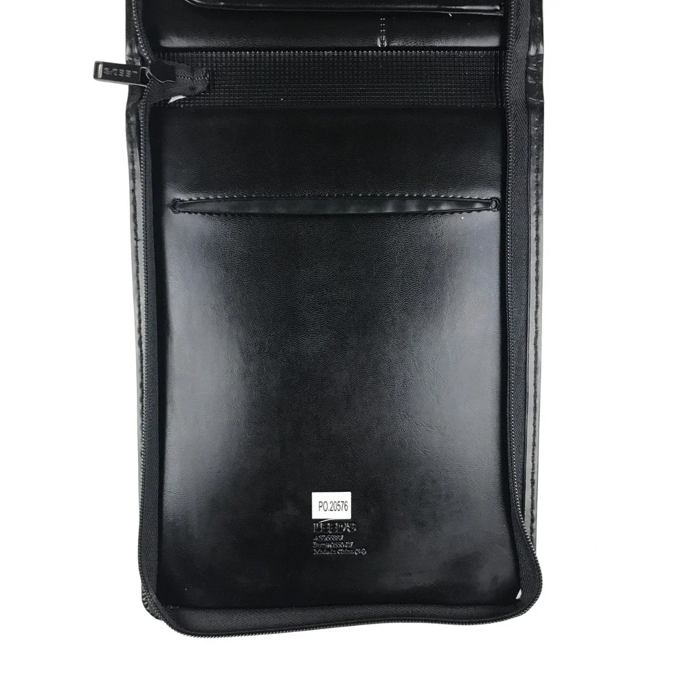 Leed's SCAN Powered By eFunds Black Zippered Padfolio Portfolio Organizer 10 x 8